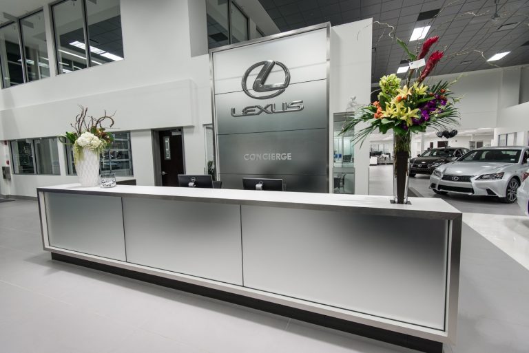 Front concierge desk at Lexus of Royal Oak in Northwest Calgary