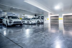 Garage storage with cars for Porsche Centre Calgary.