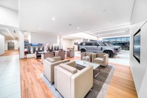 Customer lounge area at Jaguar Land Rover.